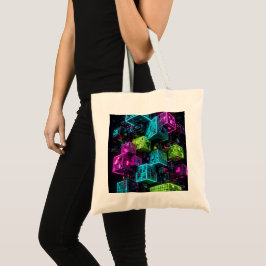 Bolso De Tela Cian Magenta Lima Cyberpunk | Extremadamente 3D
