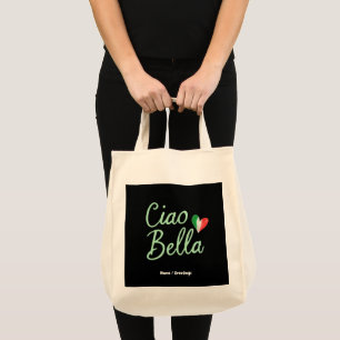 Bolso De Tela Ciao Bella Bandera Italiana Diversión y Diseño Mág
