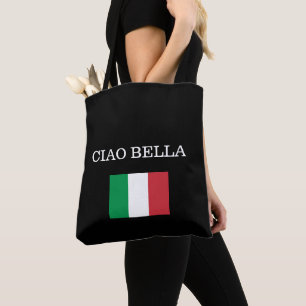 Bolso De Tela CIAO BELLA Bandera negra de Italia