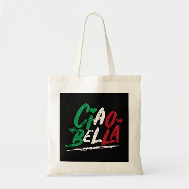 Bolso De Tela Ciao Bella Italia Bandera Hoodie, Italia Hoodie Pu (Frente)