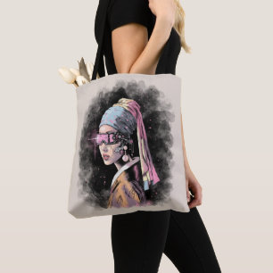 Bolso De Tela Ciber-Chica con un Pearl Earring