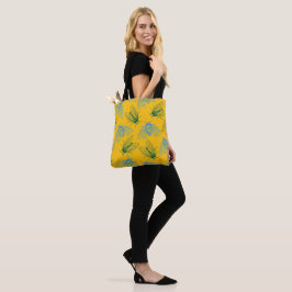 Bolso De Tela Cicada Botanical Pattern Yellow Break Out