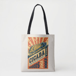 Bolso De Tela Cicada Invasion 2024 Letra Press