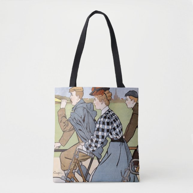 Bolso De Tela Ciclismo, bicicletas, Van Caspel (Anverso)