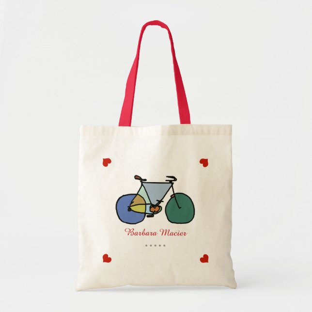 Bolso De Tela ciclismo de amor personalizado (Frente)