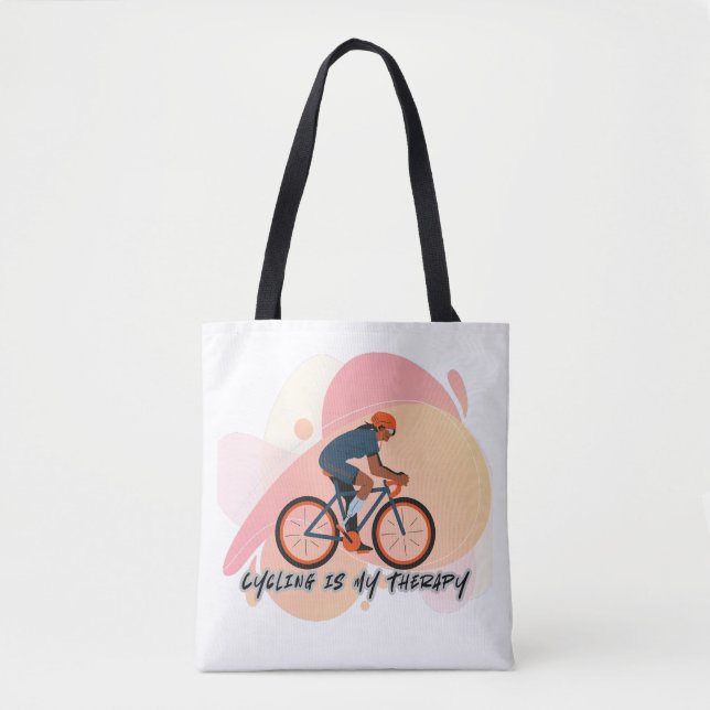 Bolso De Tela Ciclismo es mi terapia - Pasar por tu paz (Anverso)