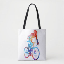 Bolso De Tela Ciclismo Ruta Bicicleta Pintado de Acuarela
