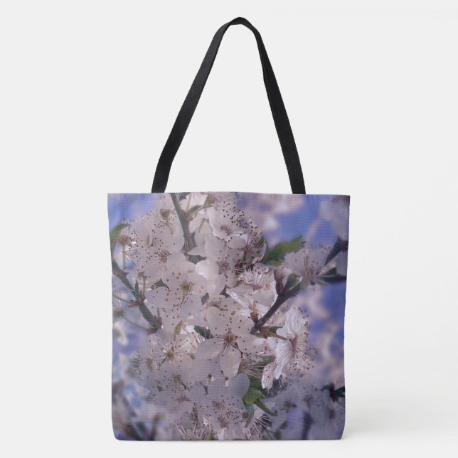 Bolso De Tela Cielo azul del árbol de cerezas amargas (Anverso)