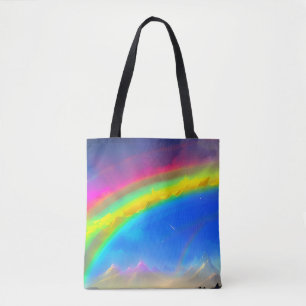 Bolso De Tela Cielo brillante de arco iris