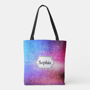 Bolso De Tela Cielo estrellado púrpura azul de la galaxia
