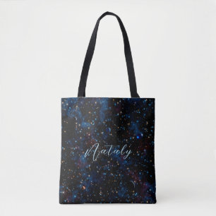 Bolso De Tela Cielo nocturno con estrellas y planetas personaliz