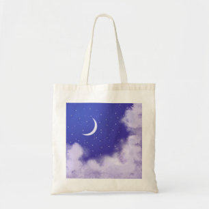 Bolso De Tela Cielo nocturno de ensueño con luna creciente