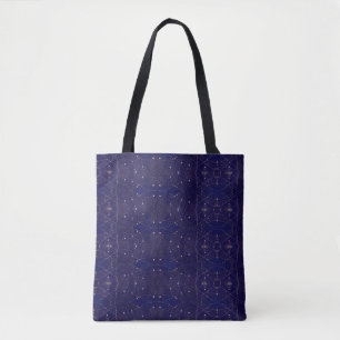 Bolso De Tela Cielo nocturno de la marina adornado con diseño ge