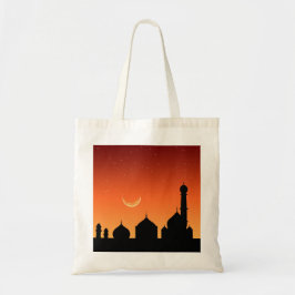 Bolso De Tela Cielo nocturno de la mezquita de Silhouette - Tote