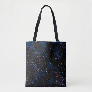 Bolso De Tela Cielo nocturno estrellado con estrellas y planetas