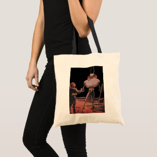 Bolso De Tela Ciencia Ficción Vintage Astronauta Agita Mano Alie
