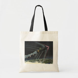 Bolso De Tela Ciencia ficción vintage astronauta montando un coh