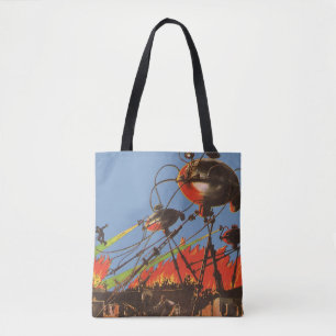 Bolso De Tela Ciencia Ficción Vintage HG Wells La Guerra de los