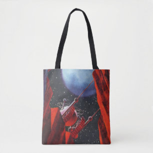 Bolso De Tela Ciencia ficción vintage, Luna de Cañón espacial Ro