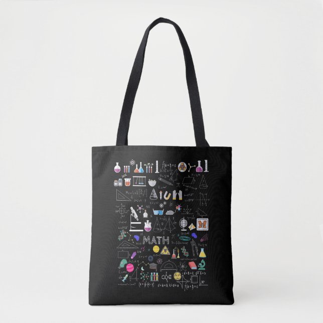 Bolso De Tela Ciencia Física Matemática Química Biología Astrono (Anverso)