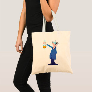 Bolso De Tela Científico Loco Sosteniendo Vaso de Precipitados D