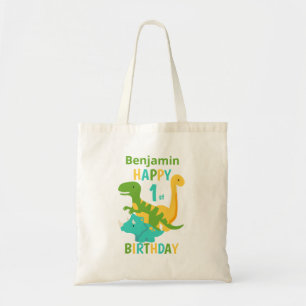 Bolso De Tela Ciento de dinosaurio 1 cumpleaños
