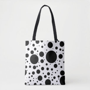 Bolso De Tela Cientos de puntos y círculos negros de diferentes