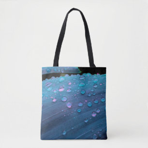 Bolso De Tela Cierre de las gotas de lluvia, azul espacial