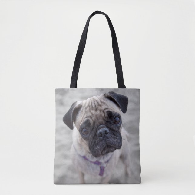 Bolso De Tela Cierre de Pug (Anverso)