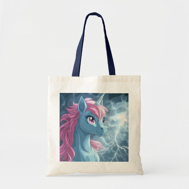 Bolso De Tela Cierre de Unicornio trueno (Frente)