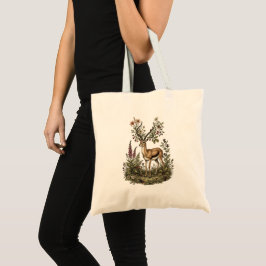 Bolso De Tela Ciervo con Flor Silvestre