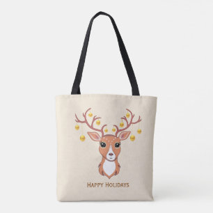 Bolso De Tela Ciervo de Navidad Hermoso