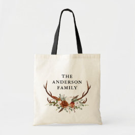 Bolso De Tela ciervo floral acuarela terracota moderno elegante