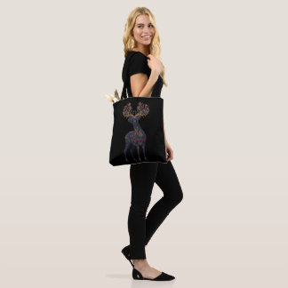 Bolso De Tela Ciervo floral cósmico real
