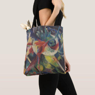 Bolso De Tela Ciervos en un jardín de flores por Franz Marc, Art