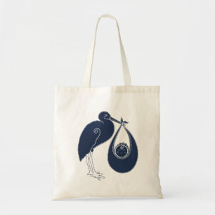 Bolso De Tela Cigüeña azul