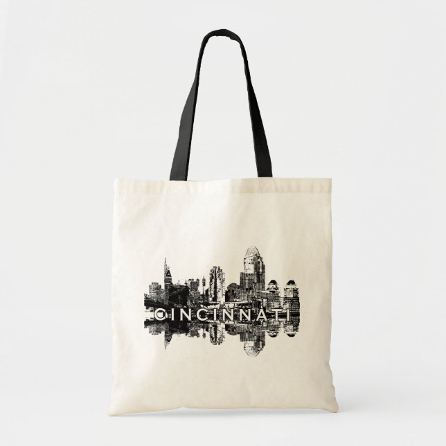 Bolso De Tela Cincinnati, horizonte de Ohio (Frente)