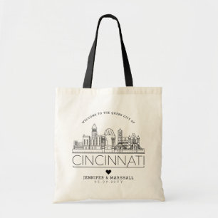 Bolso De Tela Cincinnati que casa el horizonte estilizado  