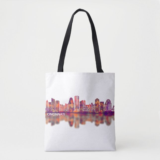 Bolso De Tela Cincinnati USA Skyline (Anverso)