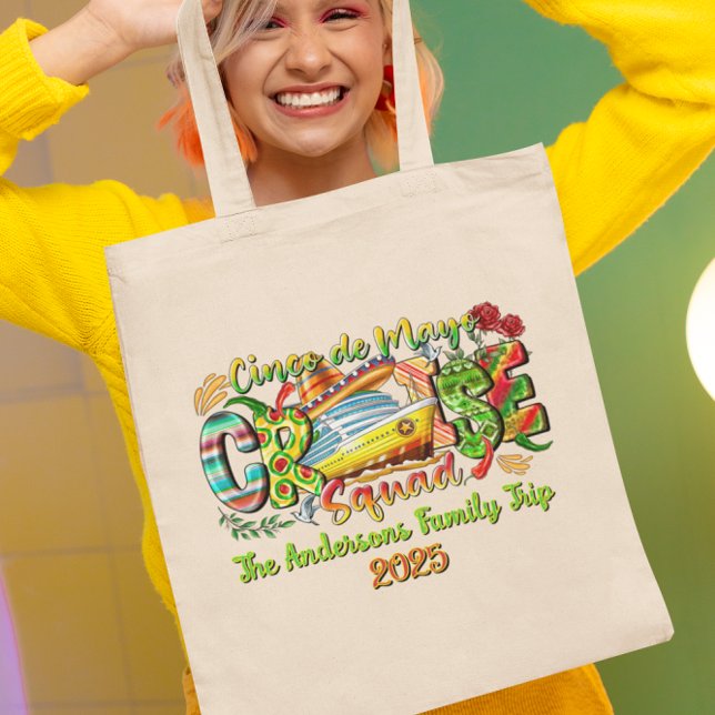 Bolso De Tela Cinco De Mayo Cruise Shirt Custom Name & Year (Subido por el creador)