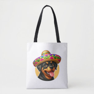Bolso De Tela Cinco de Mayo Dog Rottweiler México