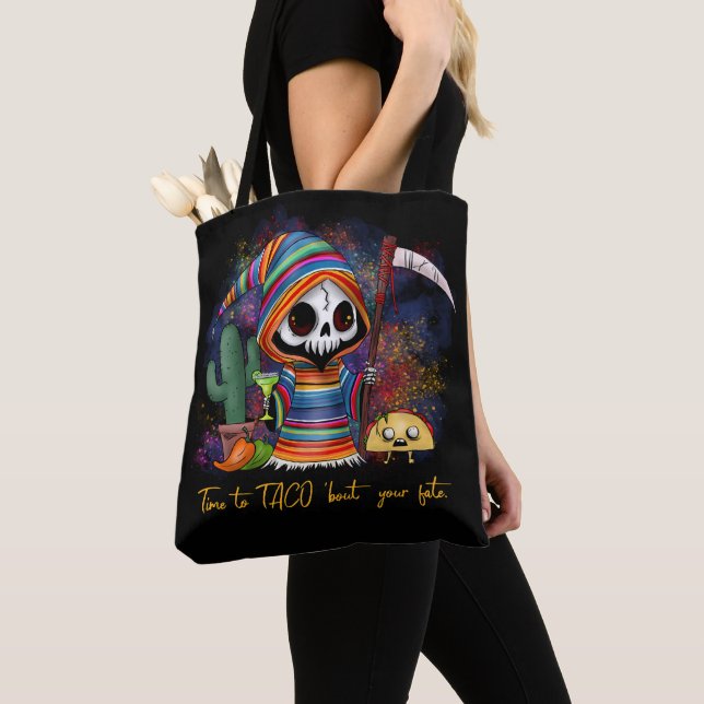 Bolso De Tela Cinco de Mayo Grim Reaper (Detalle)