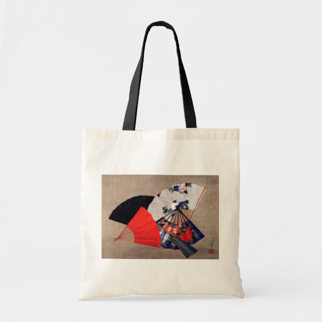 Bolso De Tela Cinco fans japoneses, Hokusai, Ukiyoe (Frente)
