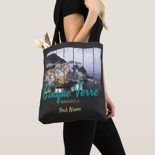 Bolso De Tela Cinque Terre Manarola Riomaggiore cosecha italiana (Detalle)