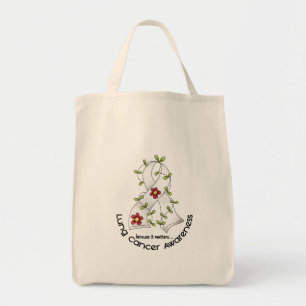 Bolso De Tela CINTA 1 de la FLOR de la conciencia del cáncer de