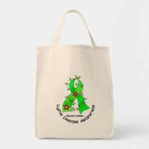 Bolso De Tela Cinta 1 de la flor de la enfermedad de Lyme