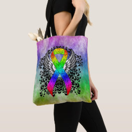 Bolso De Tela Cinta arcoiris con alas