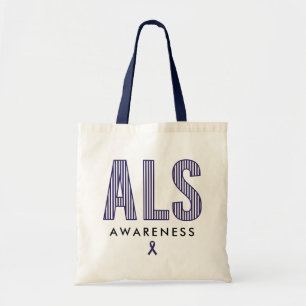 Bolso De Tela Cinta azul para la toma de conciencia de ALS