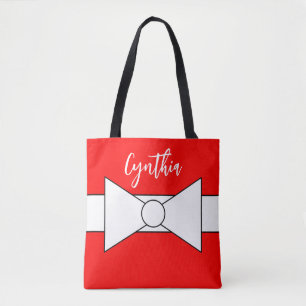 Bolso De Tela Cinta blanca con rojo: Navidades