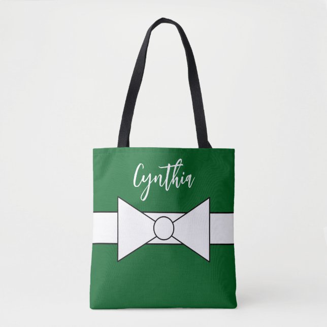 Bolso De Tela Cinta blanca con verde: Navidades (Anverso)